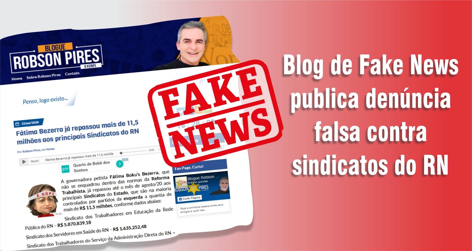 Redução de 20% nos salários dos servidores é Fake News - Notícias -  SINDICONTAS/PR